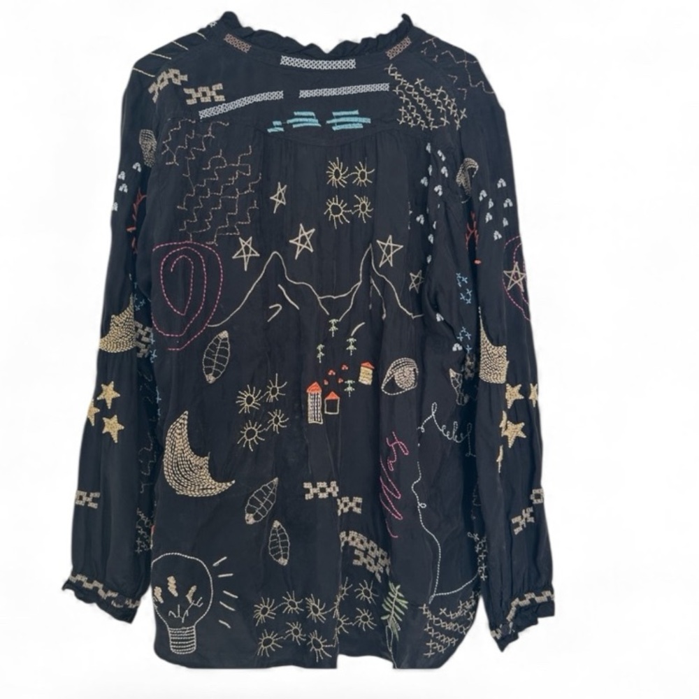 Johnny Was Biya Picassa heavily embroidered blouse NWT RARE - Picture 6 of 10